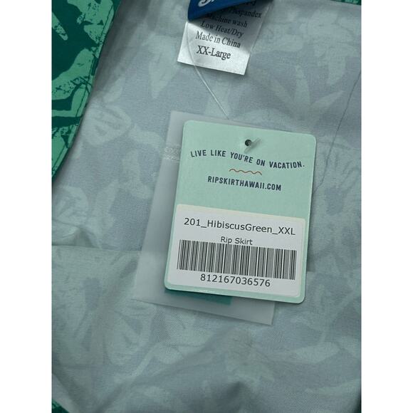 NWT Rip Skirt Womens Hibiscus Green Floral Stretch Wrap Mini Skirt Size XX-Large - Picture 6 of 8